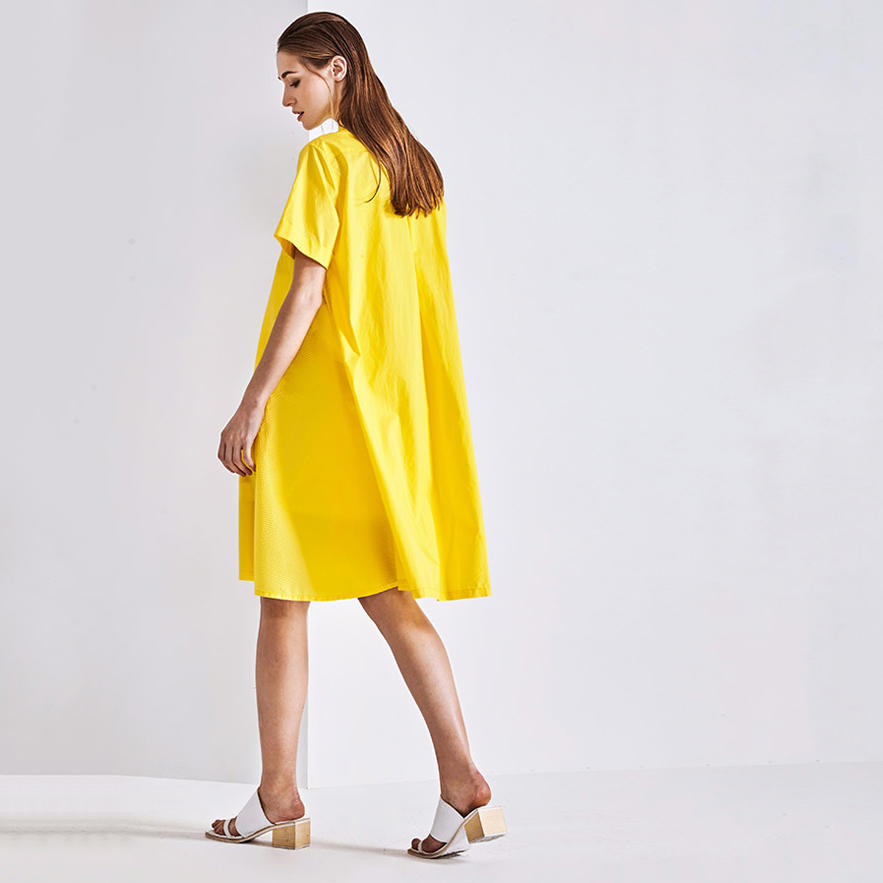 OEM Yellow Short Sleeve Casual Dress