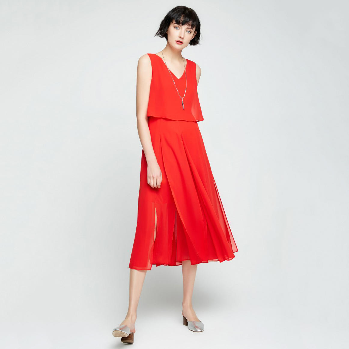 Orange Pure Color Women Dress OEM Orange Pure Color Women Dress OEM